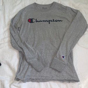 Champion grey long sleeve shirt,small but fits big